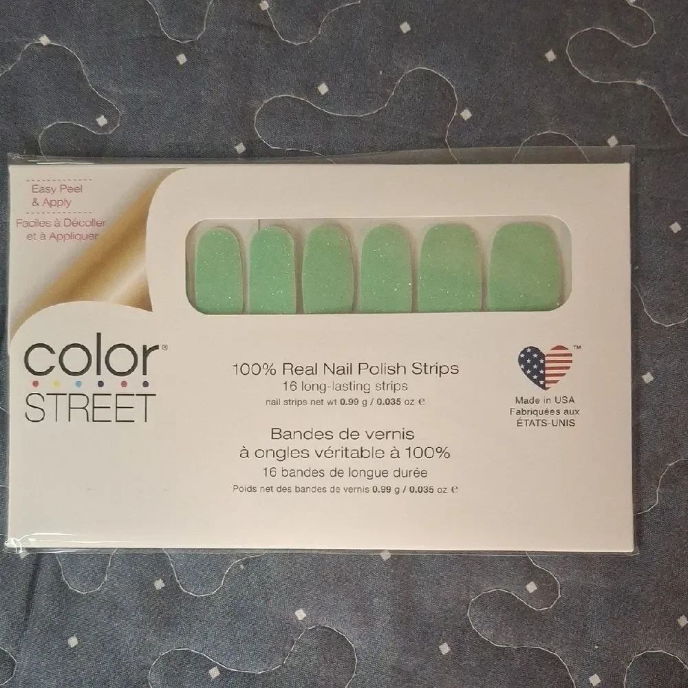 Color Street In the Mist Mint Green Glitter Nail Strips